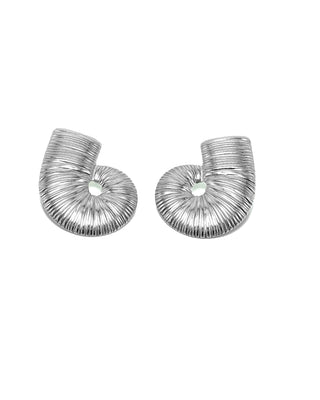 Elorae Jewelry and Accessories silver Metropolis Loop earrings on a white background.